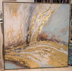 Obraz Abstrakcyjny - Pustynny Blask 110x110cm