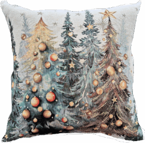 Świąteczna Poduszka Gobelinowa - Eleganckie Choinki (NIEDOSTĘPNY)