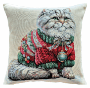 Świąteczna Poduszka Gobelinowa - Kot (NIEDOSTĘPNY)