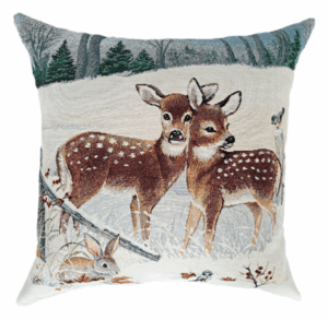 Świąteczna poduszka gobelinowa - Jelonki w lesie (NIEDOSTĘPNY)