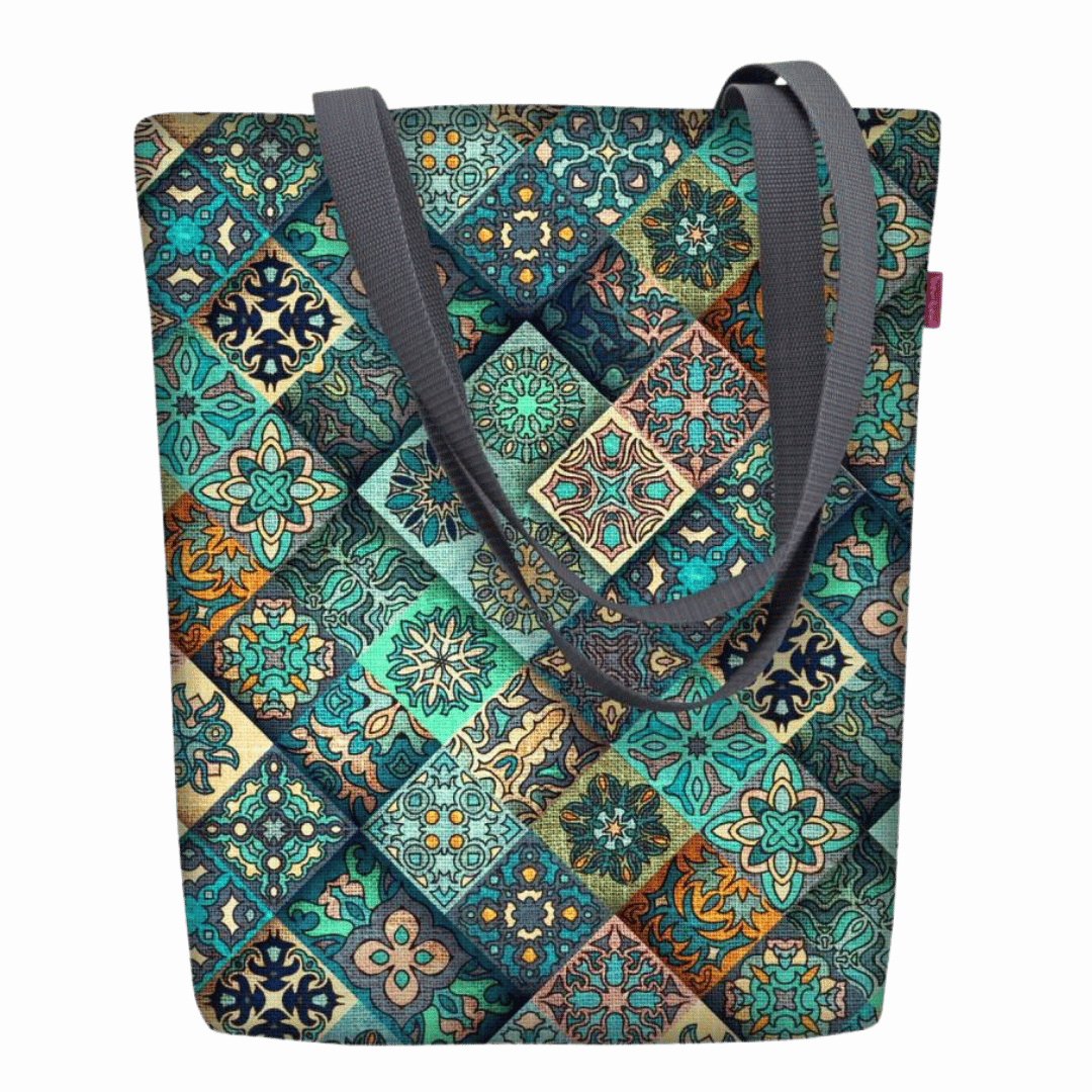 Torba materiałowa typu shopper z wzorem w stylu patchwork Veno Art Bydgoszcz