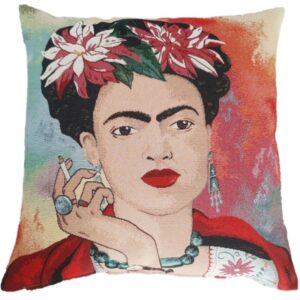 Dekoracyjna poduszka z motywem portretu Fridy Kahlo z papierosem Veno Art Bydgoszcz